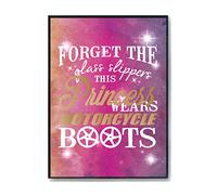 Hippowarehouse Forget the Glass Slippers This Princess Wears Motorcycle Boots Motorbike Biker Printed Poster A4 Wall Art Design Classroom Room Gym Office Décor