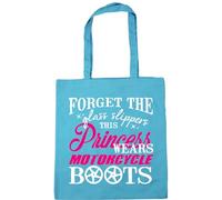 Hippowarehouse Forget the Glass Slippers This Princess Wears Motorcycle Boots Motorbike Biker Tote Shopping Gym Beach Bag 42cm x38cm, 10 litres