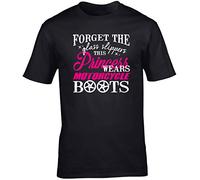 Hippowarehouse Forget The Glass Slippers This Princess Wears Motorcycle Boots Motorbike Biker Unisex Short Sleeve t-Shirt (Specific Size Guide in Description) Black