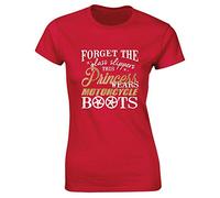 Hippowarehouse Forget The Glass Slippers This Princess Wears Motorcycle Boots Motorbike Biker Womens Fitted Short Sleeve t-Shirt (Specific Size Guide in Description) Red