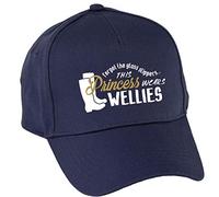 Hippowarehouse Forget The Glass Slippers This Princess Wears Wellies Baseball Cap hat Premium Printed 5 Panel OneSize Adults Navy