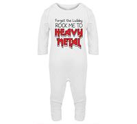 Hippowarehouse Forget The Lullaby, Rock Me to Heavy Metal Baby Romper All in one Piece Unisex White