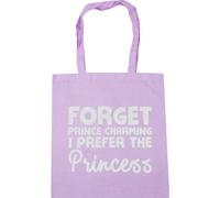 Hippowarehouse Forget The Prince Charming I Prefer The Princess Tote Shopping Gym Beach Bag 42cm x38cm, 10 litres