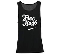 Hippowarehouse Free hugs Vest Scoop Sleeve Unisex Tank top Black