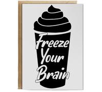 Hippowarehouse Freeze Your Brain Personalised Card A6 with envelope for him for her Funny Cards for Men and Women Blank inside option