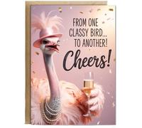 Hippowarehouse From one classy bird to another cheers Personalised Card A5 with envelope for him for her Funny Cards for Men and Women Blank inside option