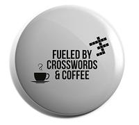 Hippowarehouse fueled by crosswords and coffee Badge Various Sizes 38mm 50mm 75mm
