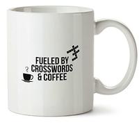Hippowarehouse Fueled by Crosswords and Coffee Printed Mug Various Colour Options Ceramic Cup Kitchenware 10oz