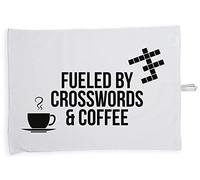 Hippowarehouse fueled by crosswords and coffee Tea Towel Eco Printed Dish Cloth Kitchen accessory 50cmx70cm 100% Cotton
