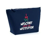 Hippowarehouse Fun Cheeky Christmas for Him and Her Mischief Under The Mistletoe Printed Make up Cosmetic wash Bag 18x19x9cm
