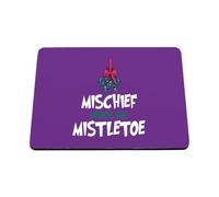 Hippowarehouse Fun Cheeky Christmas for Him and Her Mischief Under the Mistletoe printed mouse mat pad accessory black rubber base 240mm x 190mm x 60mm