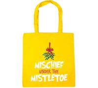 Hippowarehouse Fun Cheeky Christmas for Him and Her Mischief Under the Mistletoe Tote Shopping Gym Beach Bag 42cm x38cm, 10 litres
