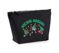 Hippowarehouse Fun Childrens Christmas Trees Rockin Around Printed Make up Cosmetic wash Bag 18x19x9cm