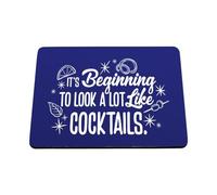 Hippowarehouse Fun Christmas for Her Its Beginning to Look A Lot Like Cocktails printed mouse mat pad accessory black rubber base 240mm x 190mm x 60mm