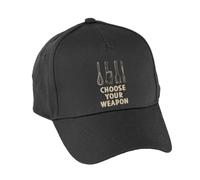 Hippowarehouse Fun Gift for Dad in The Kitchen Choose Your Weapon Premium Printed 5 Panel Baseball Cap hat OneSize Adults Black