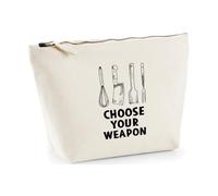 Hippowarehouse Fun Gift for Dad in The Kitchen Choose Your Weapon Printed Make up Cosmetic wash Bag 18x19x9cm