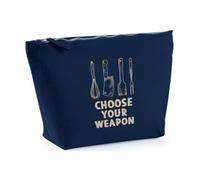 Hippowarehouse Fun Gift for Dad in The Kitchen Choose Your Weapon Printed Make up Cosmetic wash Bag 18x19x9cm