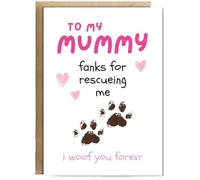 Hippowarehouse Funny Adorable Rescue Dog Card for Dog Mum from Dog Personalised Card A6 with envelope for him for her Funny Cards for Men and Women Blank inside option
