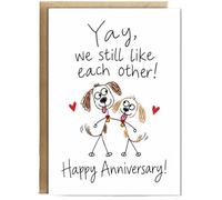 Hippowarehouse Funny Anniversary Card for Girlfriend Boyfriend We Still Like Each Other Card - A6 with envelope for him for her Funny Cards for Men and Women