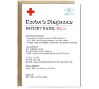 Hippowarehouse Funny Birthday Card for Mum Doctors Eyesight Report Personalised Card A6 with envelope for him for her Funny Cards for Men and Women Blank inside option