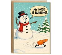 Hippowarehouse Funny card christmas snowman's nose is running Card - A5 with envelope for him for her Funny Cards for Men and Women