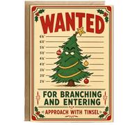 Hippowarehouse Funny card christmas tree wanted for branching and entering Card - A6 with envelope for him for her Funny Cards for Men and Women