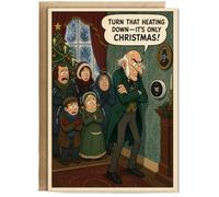 Hippowarehouse Funny card christmas turn that heating down Card - A5 with envelope for him for her Funny Cards for Men and Women
