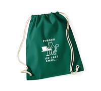 Hippowarehouse Funny Cat Meme Purrr My Last Email for Cat Lovers Pet Owners Drawstring Cotton School Gym Bag 37cm x 46cm, 12 litres