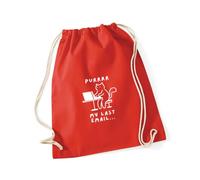 Hippowarehouse Funny Cat Meme Purrr My Last Email for Cat Lovers Pet Owners Drawstring Cotton School Gym Bag 37cm x 46cm, 12 litres