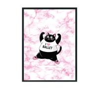 Hippowarehouse Funny Cat Pas de Chat for Ballerina Dancer Printed Poster A3 Wall Art Design Classroom Room Gym Office Décor