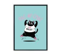 Hippowarehouse Funny Cat Pas de Chat for Ballerina Dancer Printed Poster A3 Wall Art Design Classroom Room Gym Office Décor