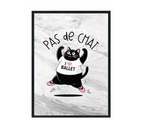 Hippowarehouse Funny Cat Pas de Chat for Ballerina Dancer Printed Poster A3 Wall Art Design Classroom Room Gym Office Décor