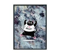Hippowarehouse Funny Cat Pas de Chat for Ballerina Dancer Printed Poster A3 Wall Art Design Classroom Room Gym Office Décor