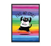 Hippowarehouse Funny Cat Pas de Chat for Ballerina Dancer Printed Poster A3 Wall Art Design Classroom Room Gym Office Décor