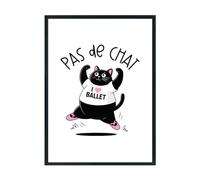 Hippowarehouse Funny Cat Pas de Chat for Ballerina Dancer Printed Poster A3 Wall Art Design Classroom Room Gym Office Décor