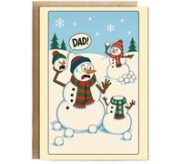 Hippowarehouse Funny Christmas card snowball fight Card - A6 with envelope for him for her Funny Cards for Men and Women