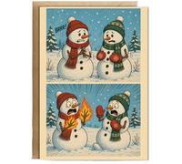 Hippowarehouse Funny Christmas card snowman rubbing his hands together Card - A5 with envelope for him for her Funny Cards for Men and Women