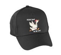 Hippowarehouse Funny Christmas Festive Goose on The Loose Premium Printed 5 Panel Baseball Cap hat OneSize Adults Black