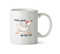 Hippowarehouse Funny Christmas Festive Goose on The Loose Printed Mug Various Colour Options Ceramic Cup Kitchenware 11oz