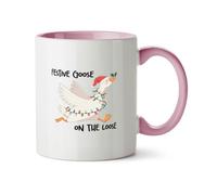 Hippowarehouse Funny Christmas Festive Goose on The Loose Printed Mug Various Colour Options Ceramic Cup Kitchenware 11oz
