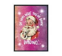 Hippowarehouse Funny Christmas he sees what you've been reading Printed Poster A3 Wall Art Design Classroom Room Gym Office Décor