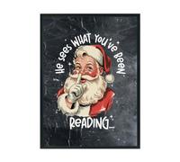 Hippowarehouse Funny Christmas he sees what you've been reading Printed Poster A3 Wall Art Design Classroom Room Gym Office Décor