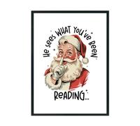 Hippowarehouse Funny Christmas he sees what you've been reading Printed Poster A3 Wall Art Design Classroom Room Gym Office Décor