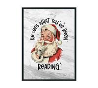 Hippowarehouse Funny Christmas he sees what you've been reading Printed Poster A3 Wall Art Design Classroom Room Gym Office Décor
