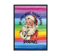 Hippowarehouse Funny Christmas he sees what you've been reading Printed Poster A3 Wall Art Design Classroom Room Gym Office Décor