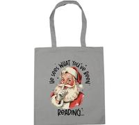 Hippowarehouse Funny Christmas he sees what you've been reading Tote Shopping Gym Beach Bag 42cm x38cm, 10 litres