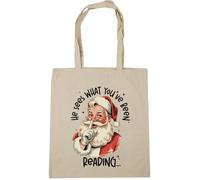 Hippowarehouse Funny Christmas he sees what you've been reading Tote Shopping Gym Beach Bag 42cm x38cm, 10 litres