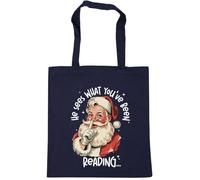 Hippowarehouse Funny Christmas he sees what you've been reading Tote Shopping Gym Beach Bag 42cm x38cm, 10 litres