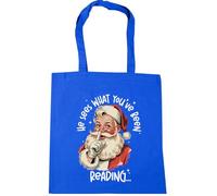 Hippowarehouse Funny Christmas he sees what you've been reading Tote Shopping Gym Beach Bag 42cm x38cm, 10 litres