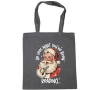 Hippowarehouse Funny Christmas he sees what you've been reading Tote Shopping Gym Beach Bag 42cm x38cm, 10 litres